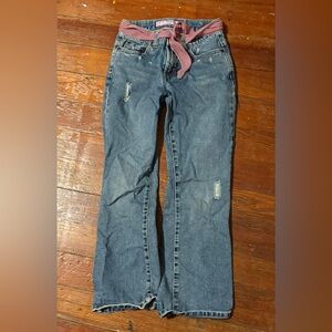 The myth of jade girls size. 10 distressed flared leg denim jeans